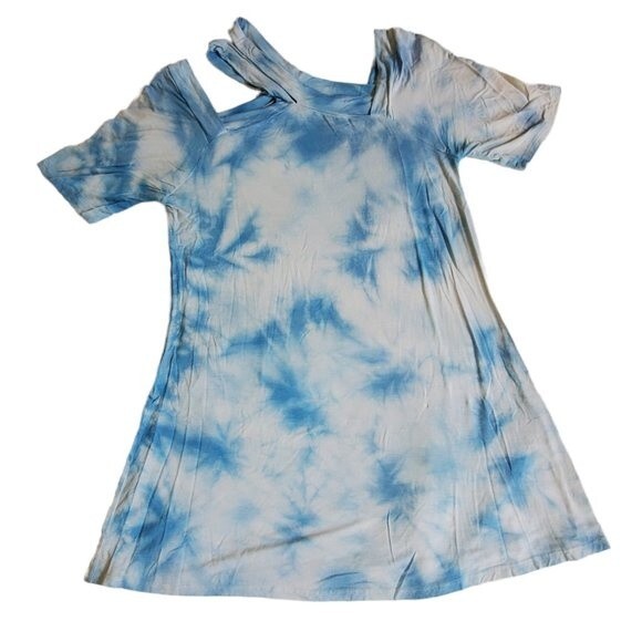 Andree by UNIT blue white tye dye top sz S - Picture 2 of 10